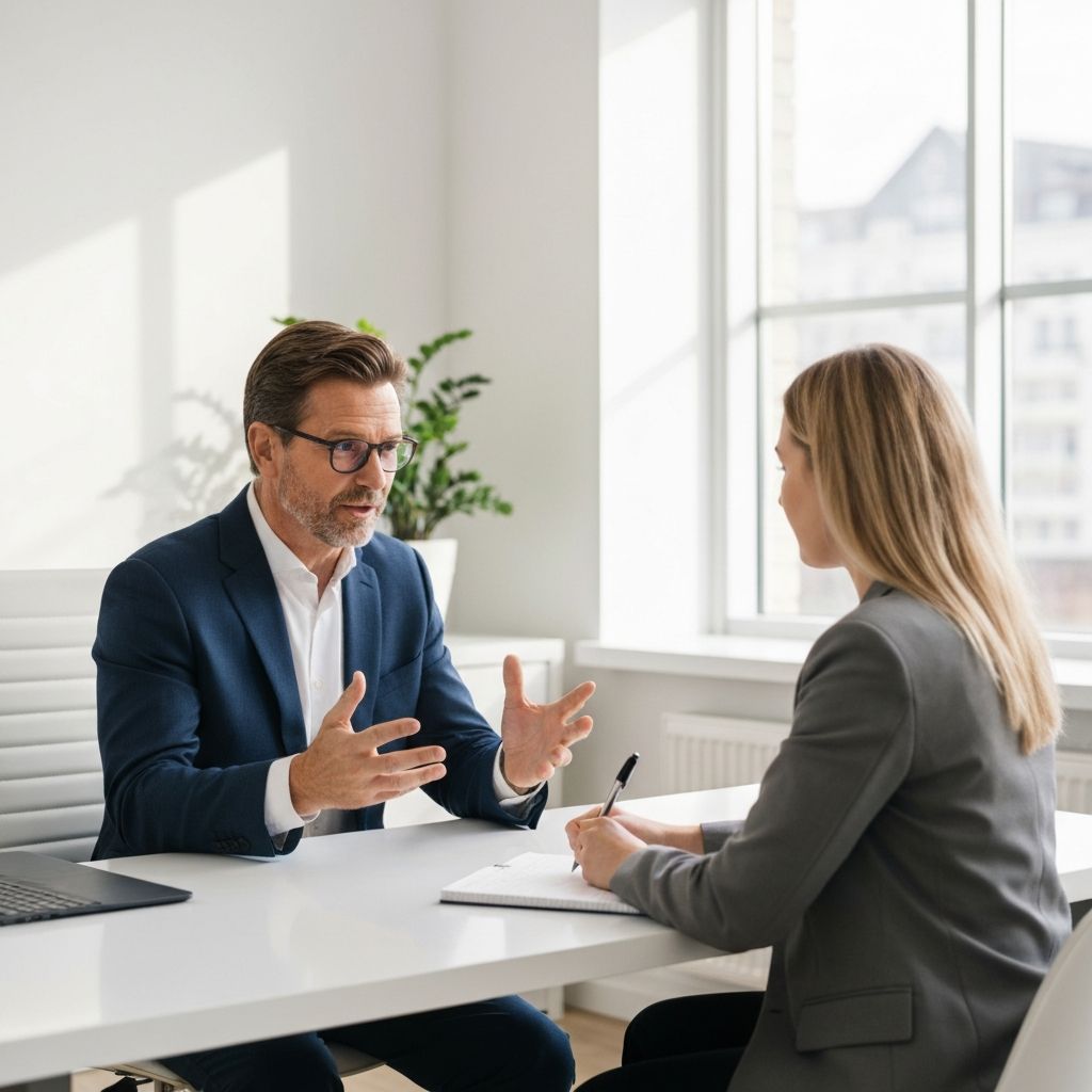 Nutritionist consulting with client about healthy eating habits